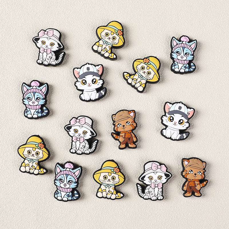 Wholesale 20pcs Cartoon Kitten Focal Beads DIY Bead Accessories  ACC-BDS-RongFa045