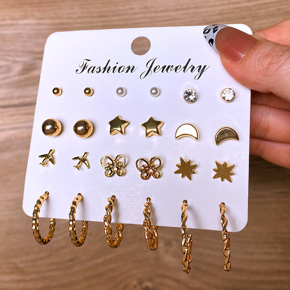 Wholesale  retro love butterfly earrings suit