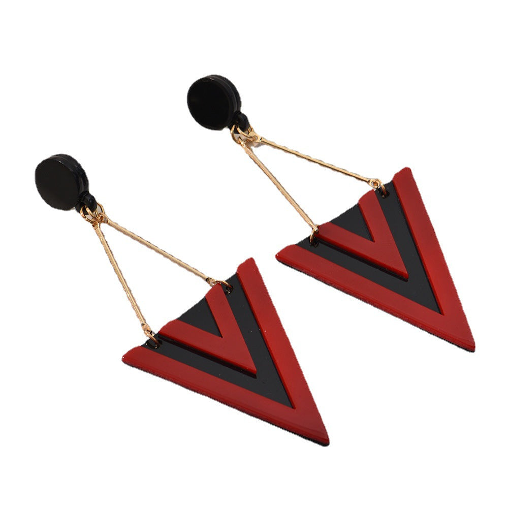 Wholesale Triangular water drop acrylic earrings