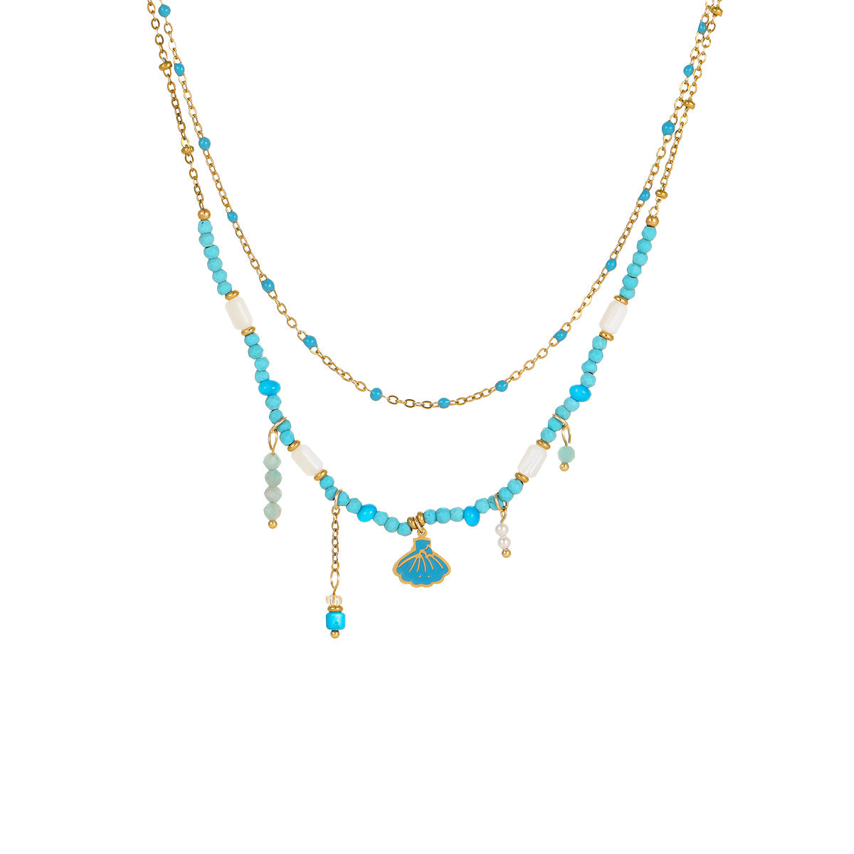 Wholesale Stainless Steel Children' s Colorful Beaded Jewelry Set