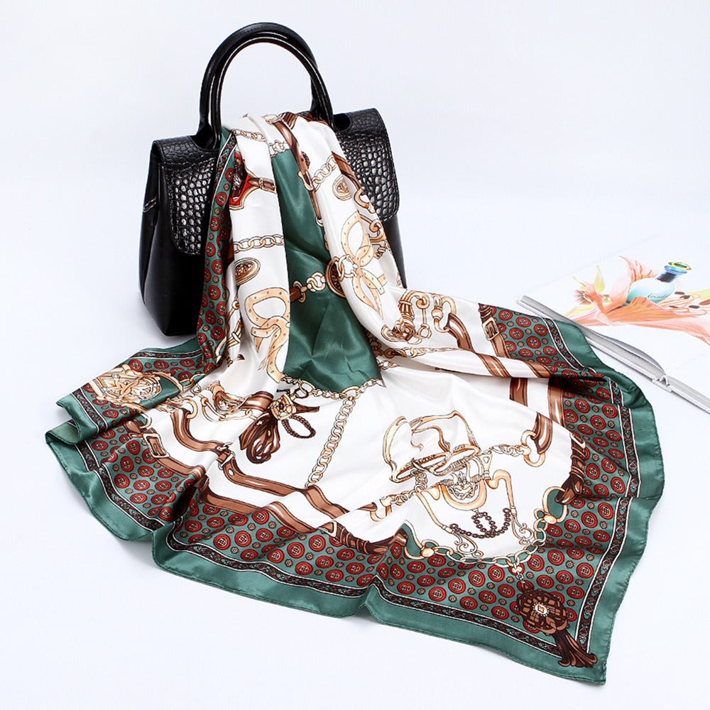 Wholesale 90cm Printed  Silk Women' s Large Square Scarf