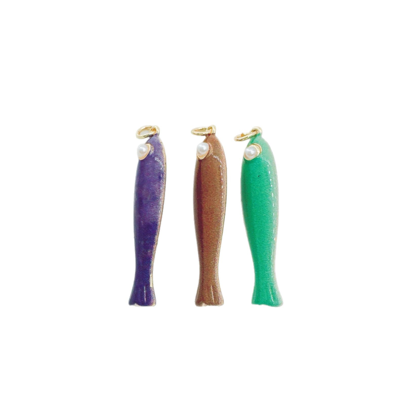 Wholesale Ocean Series Fish Pendant Gold Plated Copper DIY Jewelry Accessory