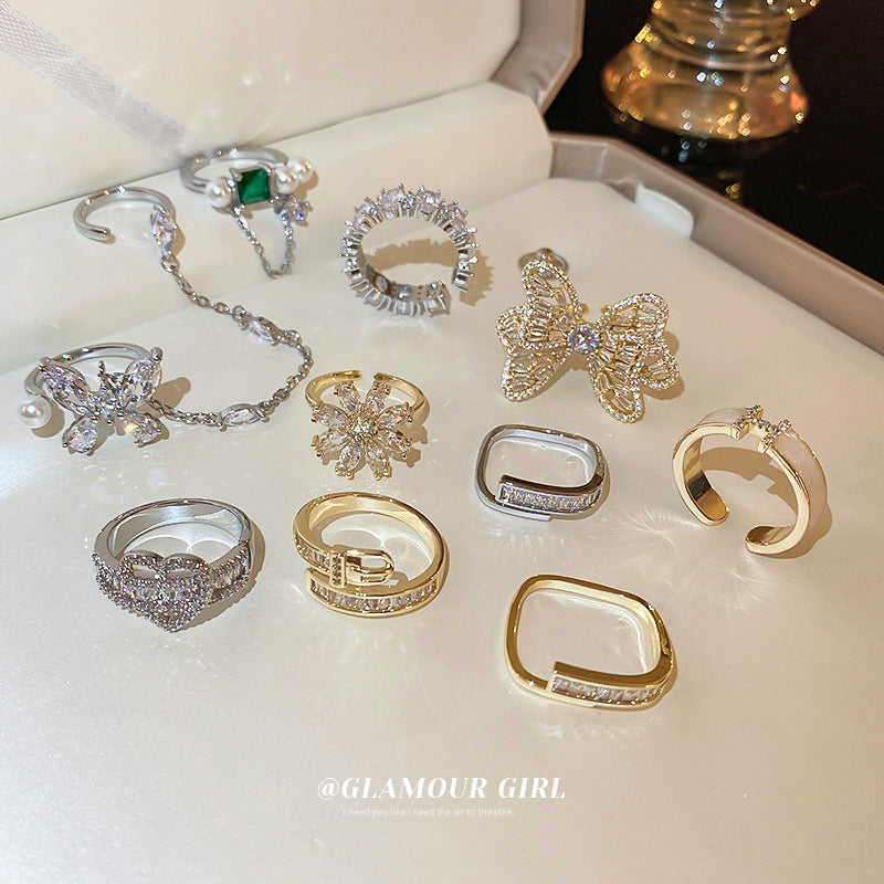 Wholesale Pearl Zircon Love Bow Ring ACC-RS-TuoYa001