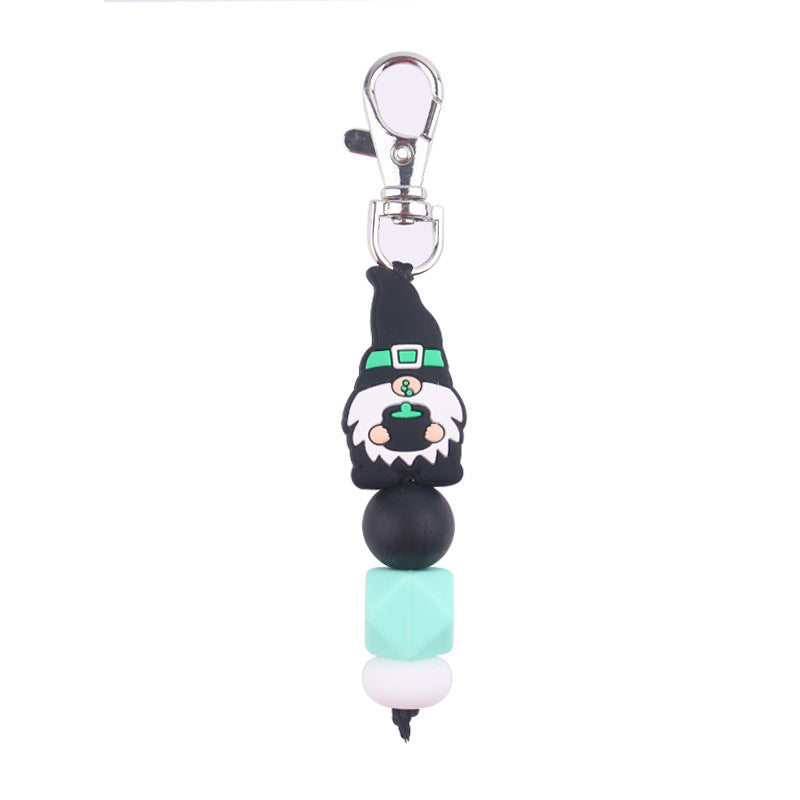 Wholesale Cartoon Christmas Silicone Beaded Keychain ACC-KC-GuangTian089