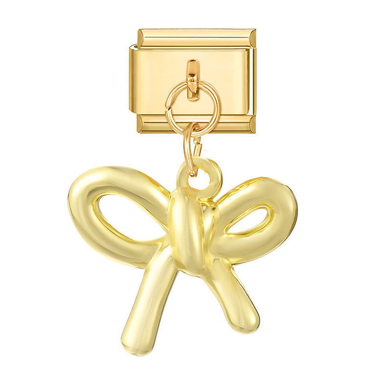 Wholesale Italian Charm Bracelet 9mm DIY Splicing Bow Series Stainless Steel Composable Bracelet