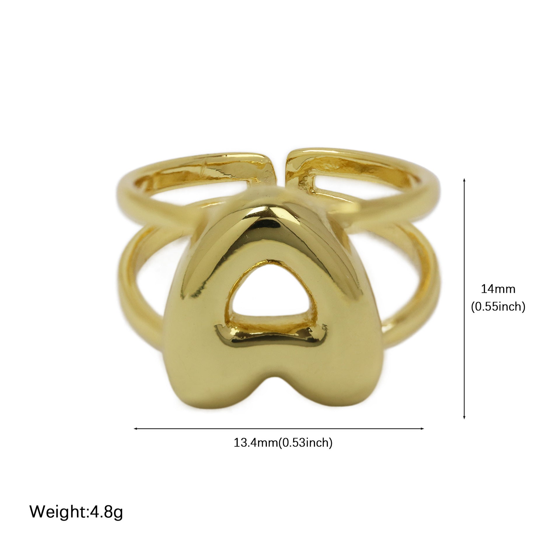 Wholesale  26 A-Z English Letter Open Luxury Women's Rings