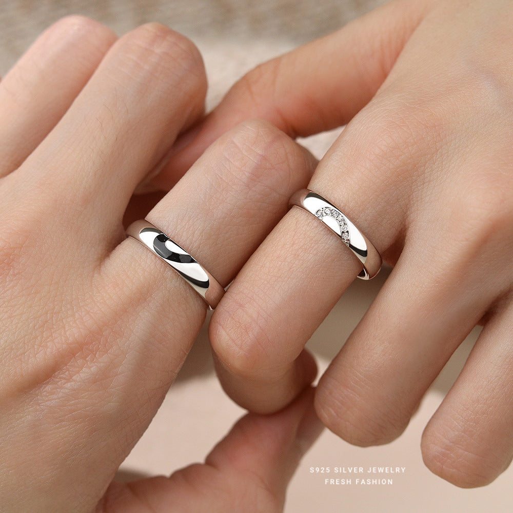 Wholesale Heart Link Mood s925 sterling silver adjustable ring
