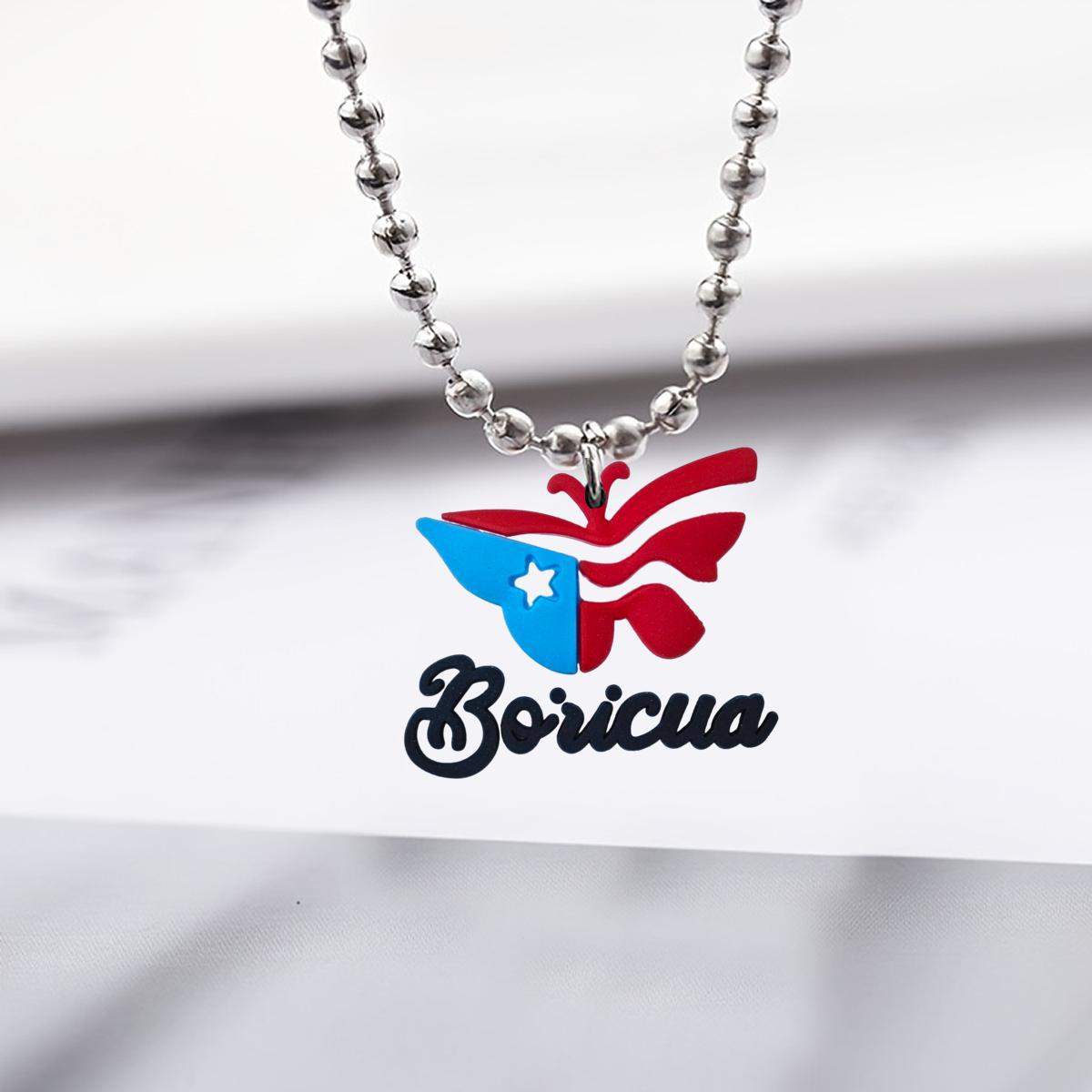 Wholesale Stainless steel American Independence Day Series Small Bead Necklace