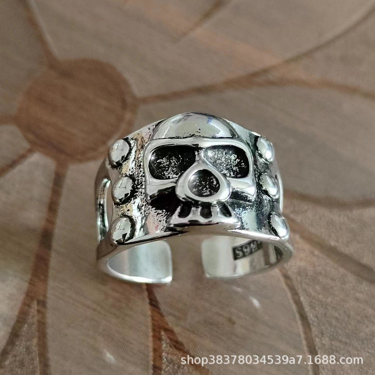 Wholesale Alloy Skull Ghost Head Ring Vintage Punk Adjustable Boutique Resale Jewelry