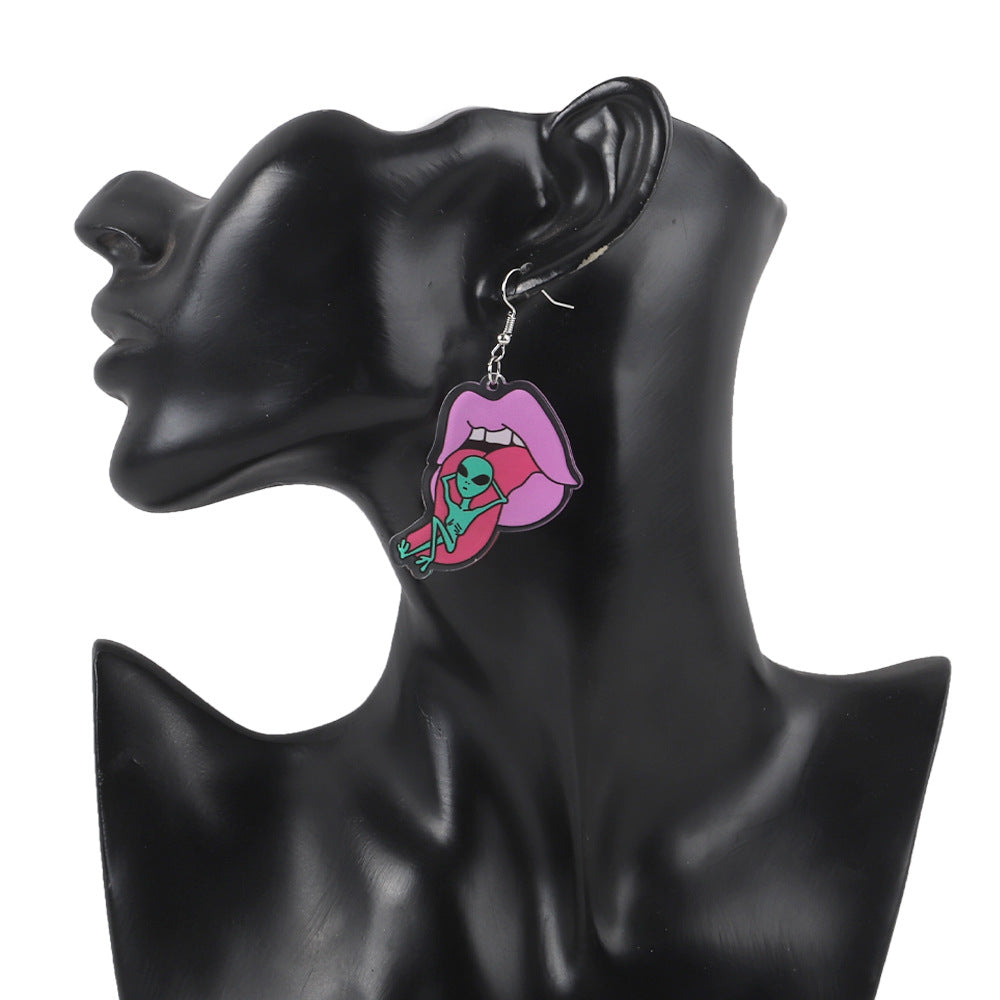 Wholesale Acrylic UFO Earrings – Punk Style Fashion Accessory for Boutique Resale