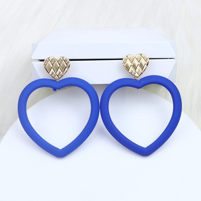 Wholesale Valentine's Day Love Hollow Spray Paint Acrylic Earrings