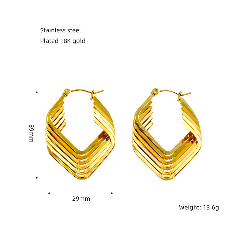 Wholesale 18k gold tassel stainless steel earrings