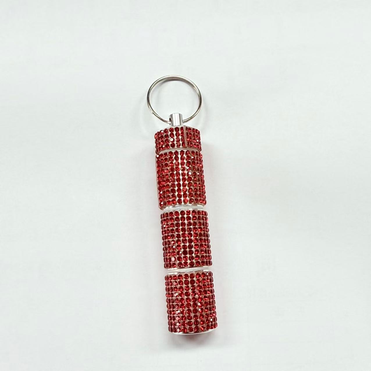 Wholesale diamond-encrusted pill bottle keychain