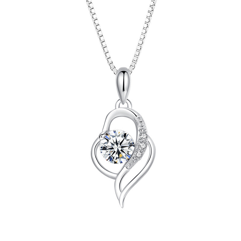 Wholesale S925 Silver Peach heart-shaped necklace