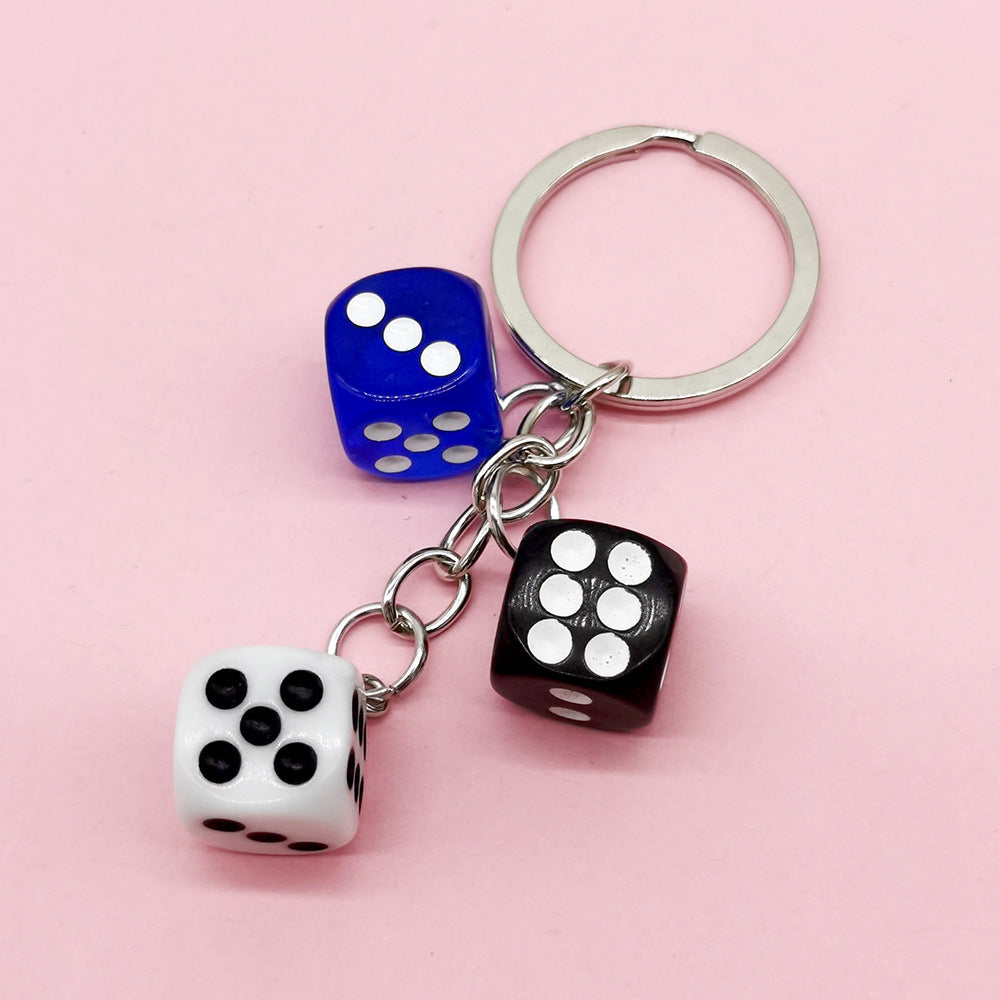 Wholesale Color Dice Keychain Pendant Resin Gift School Bag Pendant ACC-KC-DY003