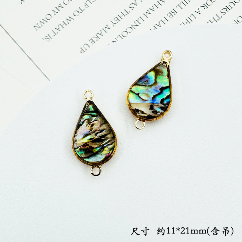 Wholesale Trendy Geometric Shell Pendant Copper Electroplated DIY Jewelry Accessory For Layering Necklaces Boutique Resale