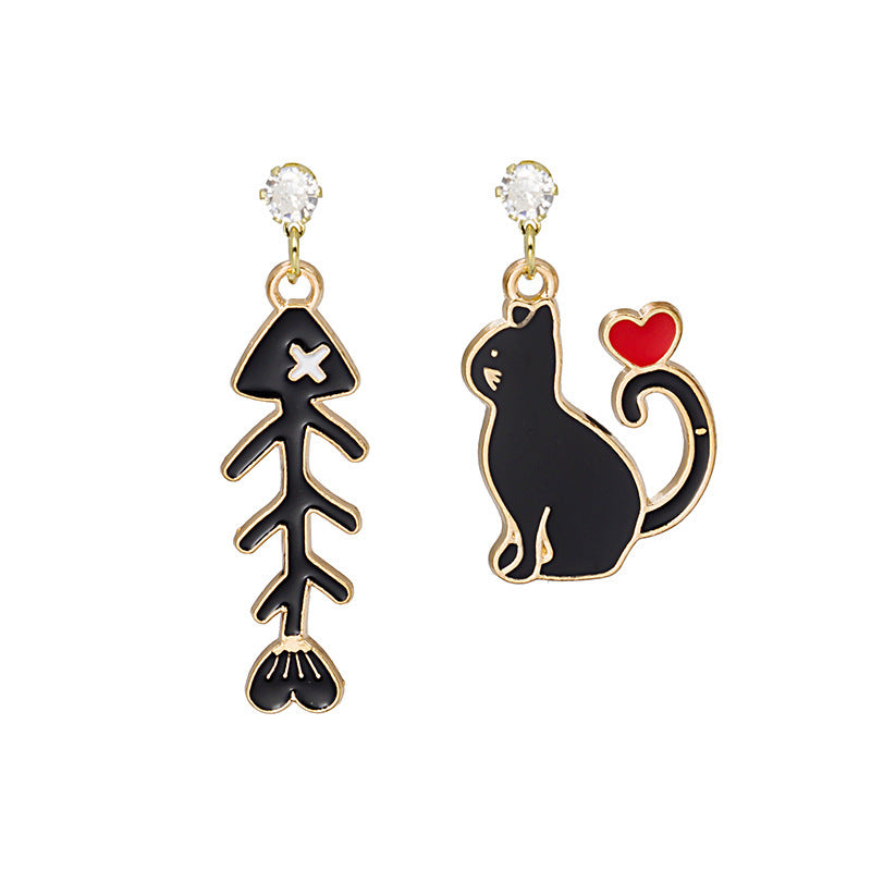 Wholesale Funny Cartoon Asymmetrical Oil Drop Earrings ACC-ES-MDD056