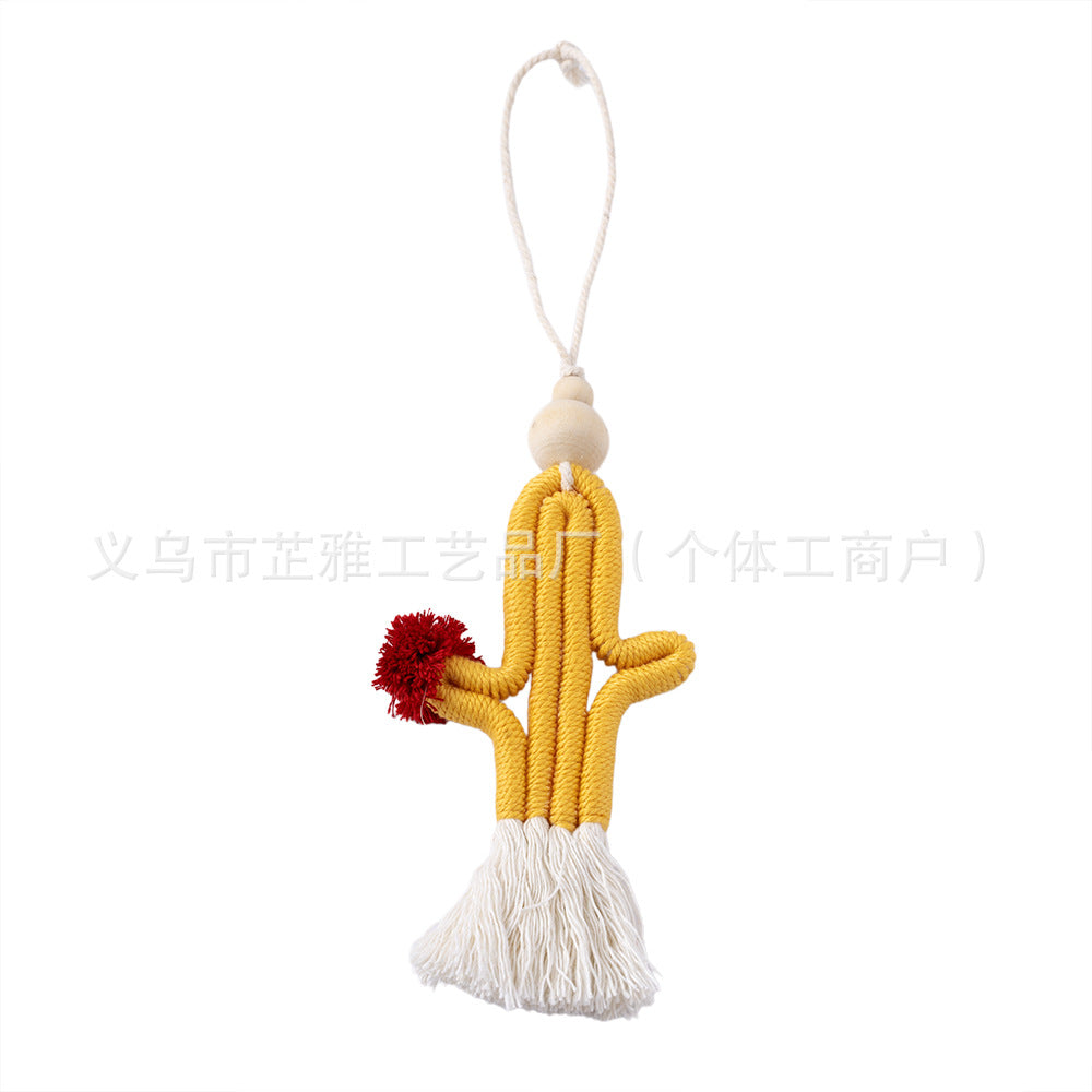 Wholesale Hand-woven cactus pendant keychains