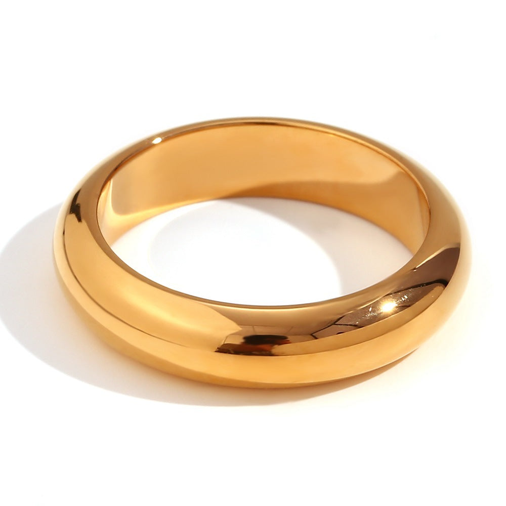 Wholesale Stainless Steel 18K Gold Plated Thick Plain Ring ACC-RS-Mengj003