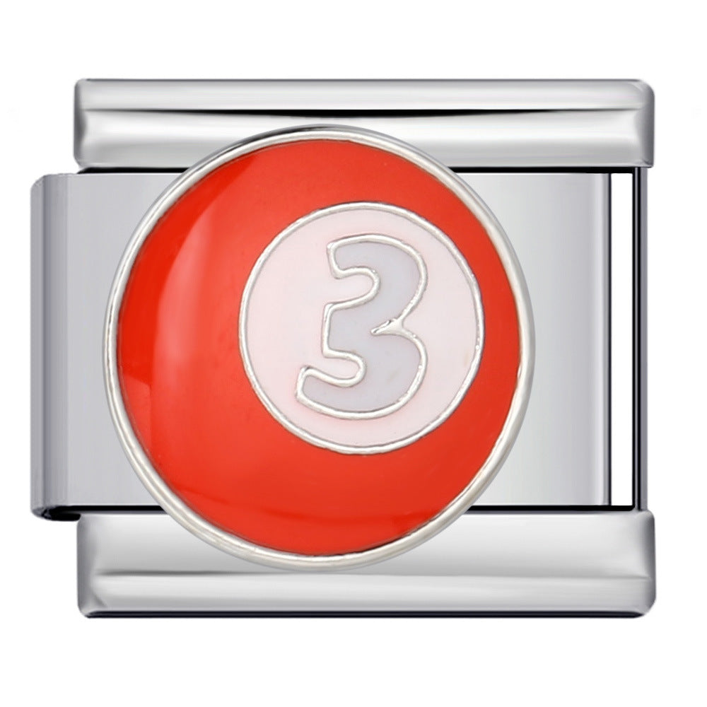 Wholesale 1-15 Color Billiards Italian Module Charms Welding Pattern Oil Drop Splicing Charms