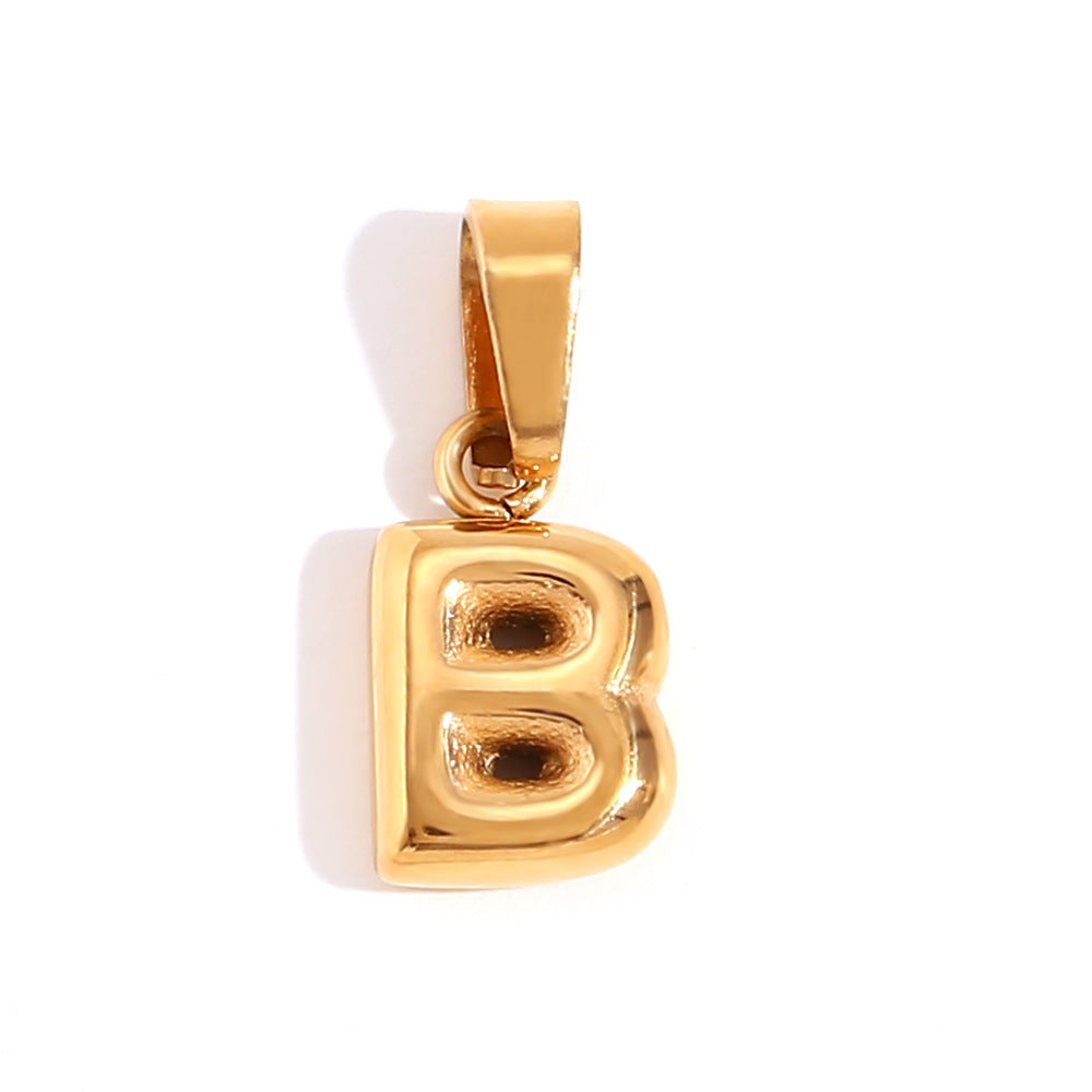 Wholesale English Pendant Stainless Steel Plated with 18K Gold Necklace Accessory ACC-NE-DingRan004