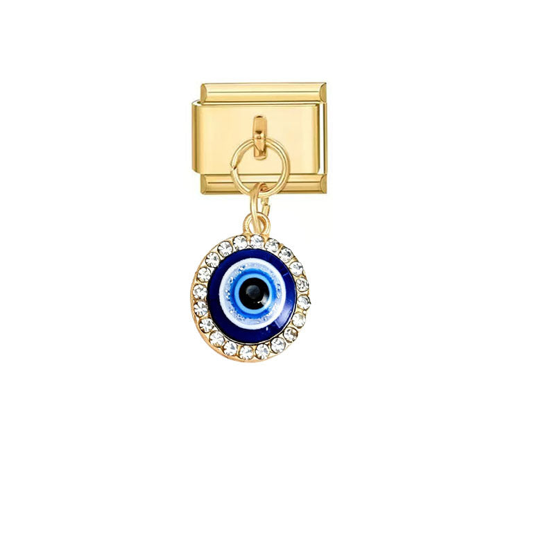 Wholesale Evil Eye Pendants – Alloy with electroplated finish;  DIY jewelry accessories suitable for everyday wear or as gifts