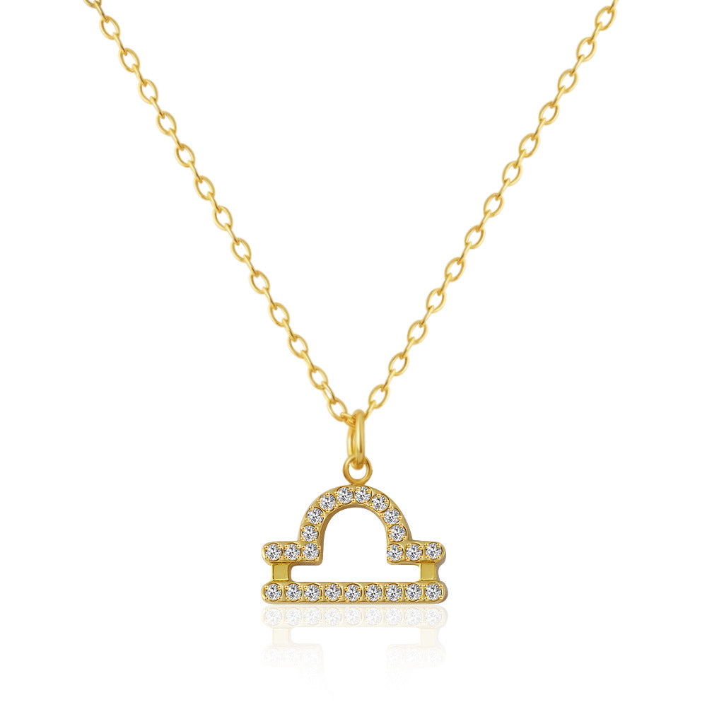 Wholesale Stainless steel contion pendant necklace with zircon setting