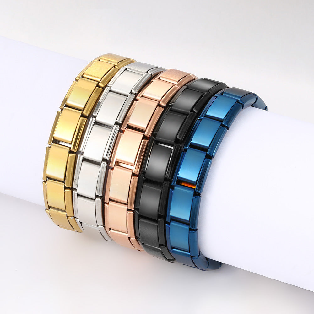 Wholesale Stylish Unisex Electroplated Stainless Steel Italian Charm Bracelet for Everyday Wear and Boutique Resale
