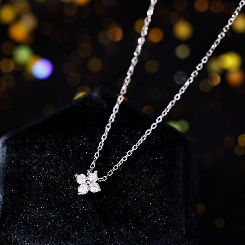 Wholesale 925 Sterling Silver Four-Leaf Clover Necklace