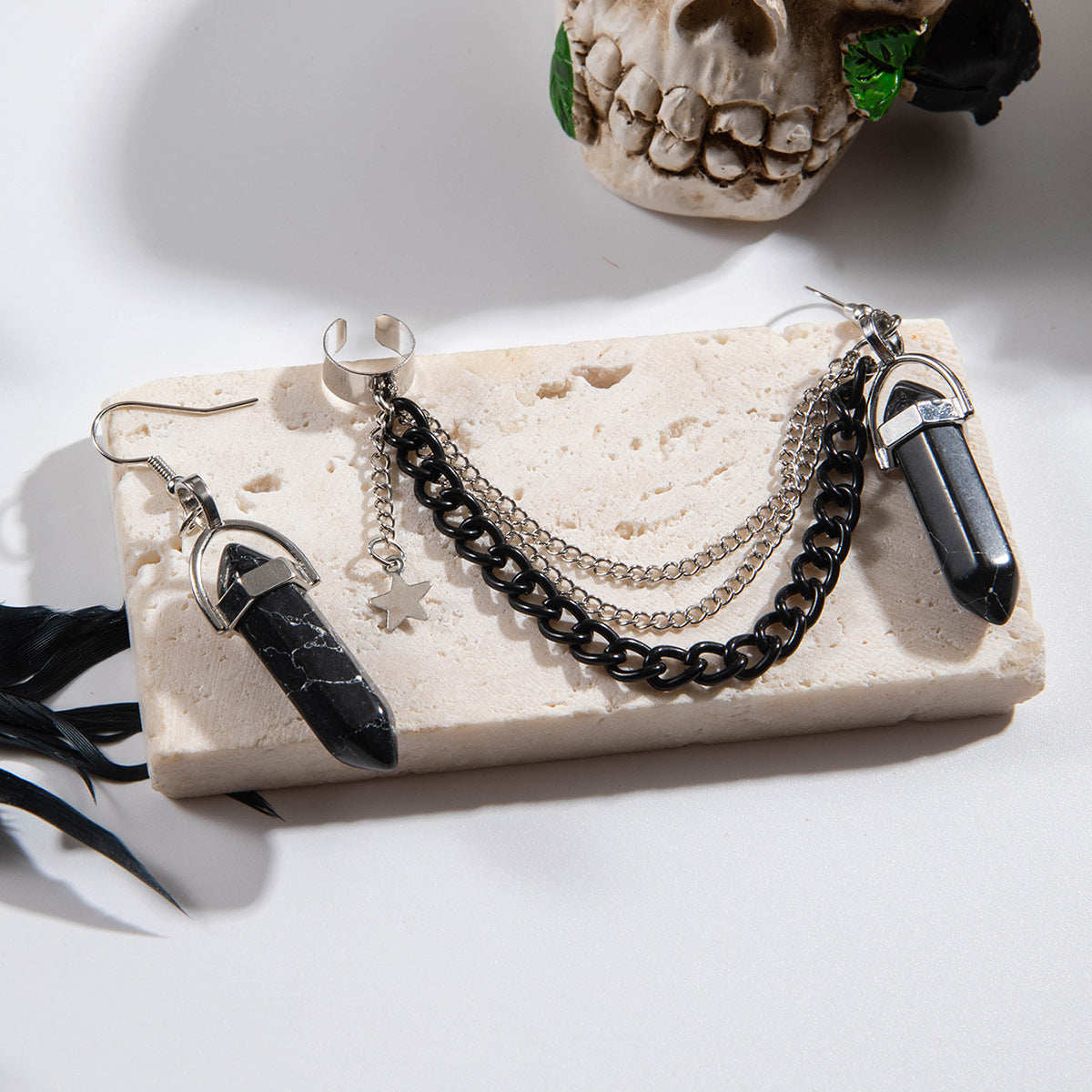 Wholesale  alloy black turquoise earrings