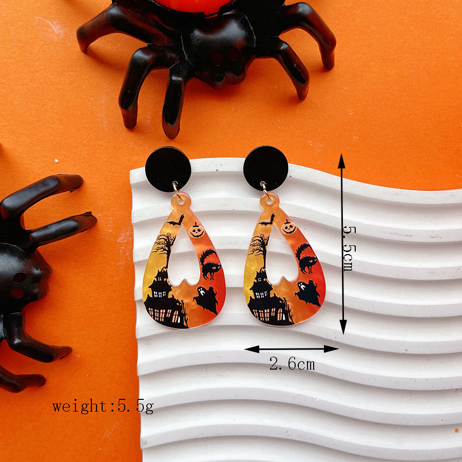Wholesale  Acrylic pumpkin ghost earrings