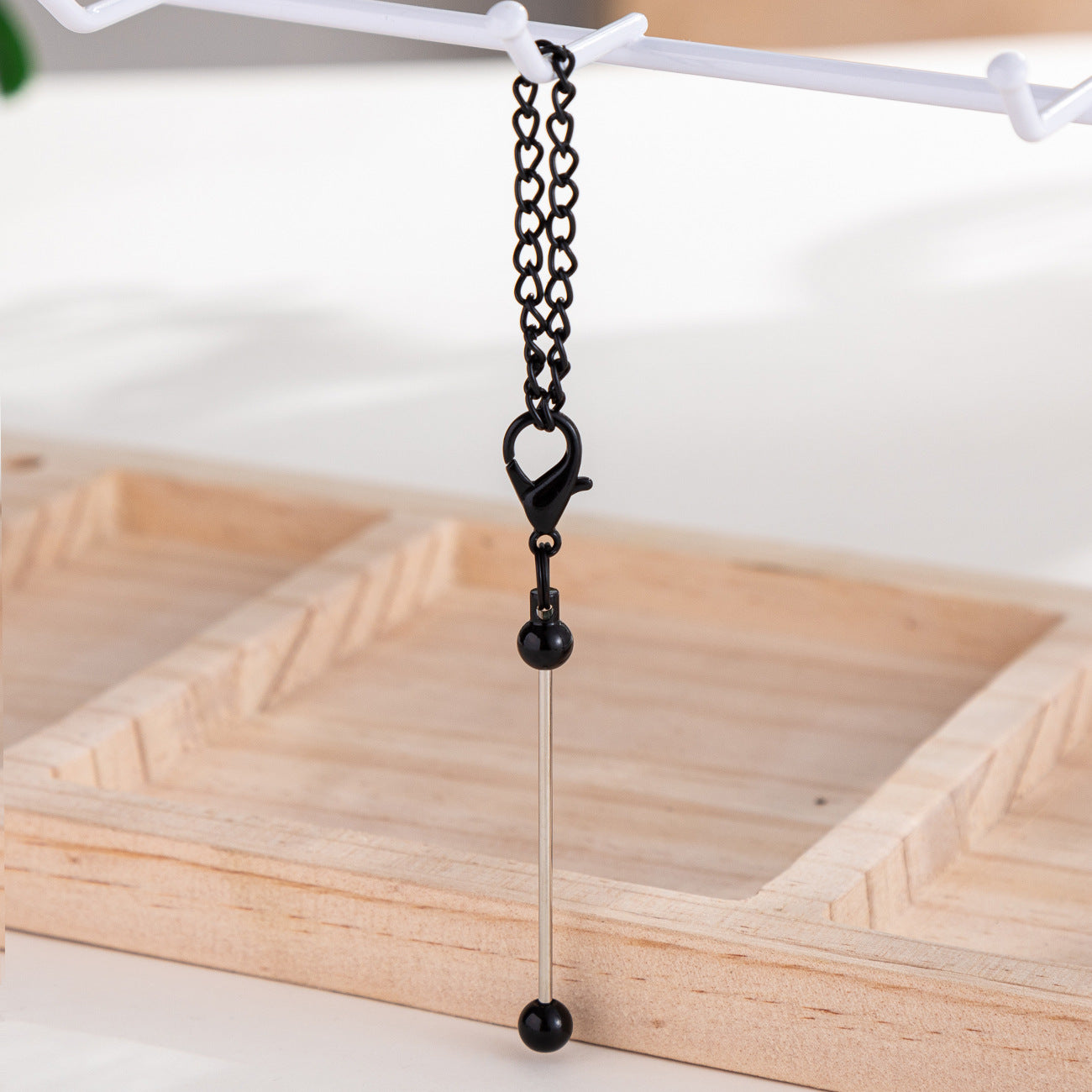 Wholesale Beadable Bar Keychains DIY Zipper Decoration ACC-KC-HuaH007