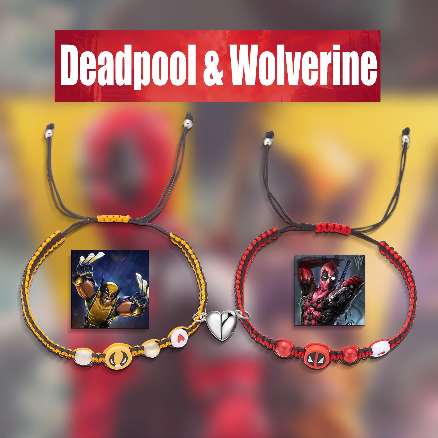 Wholesale Cartoon Anime Heart Shaped Magnetic Handmade Woven Bracelet ACC-BT-FanYou002