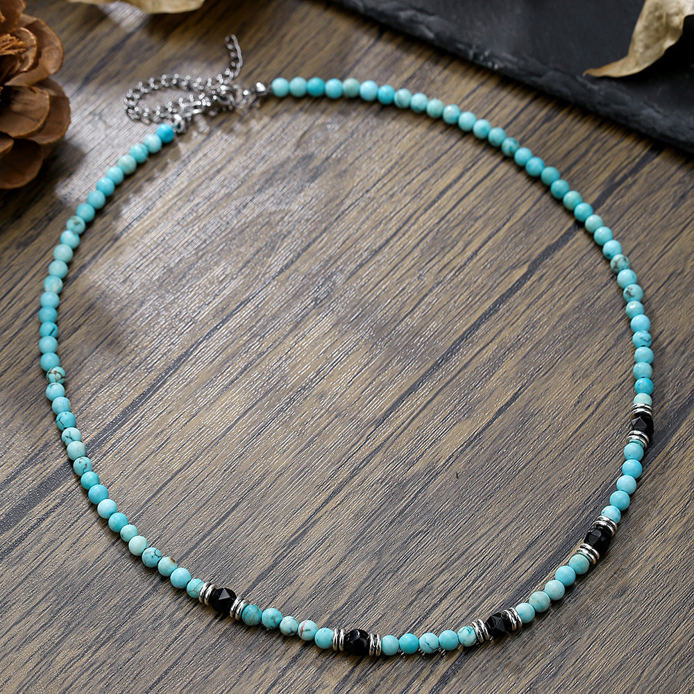 Wholesale turquoise necklace surfing punk necklace niche design hip-hop necklace
