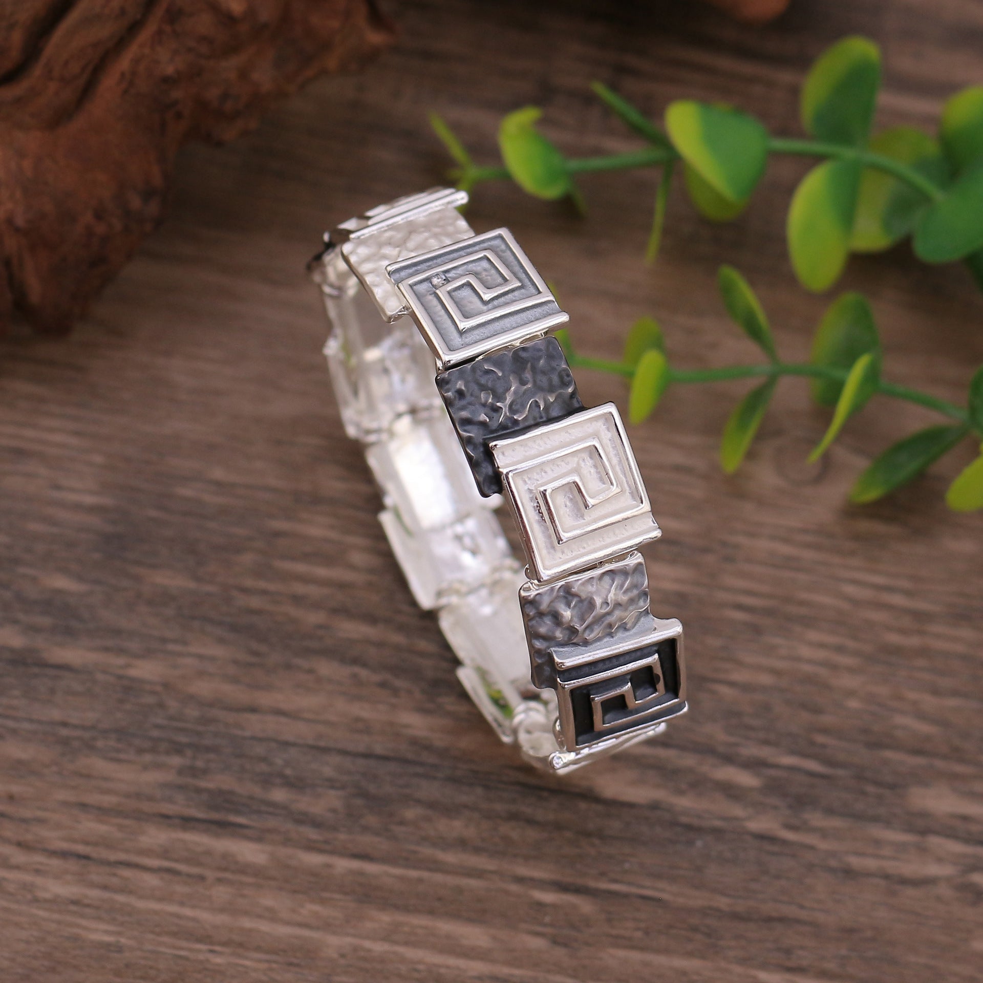 Wholesale color painting oil geometric square totem elastic bracelet