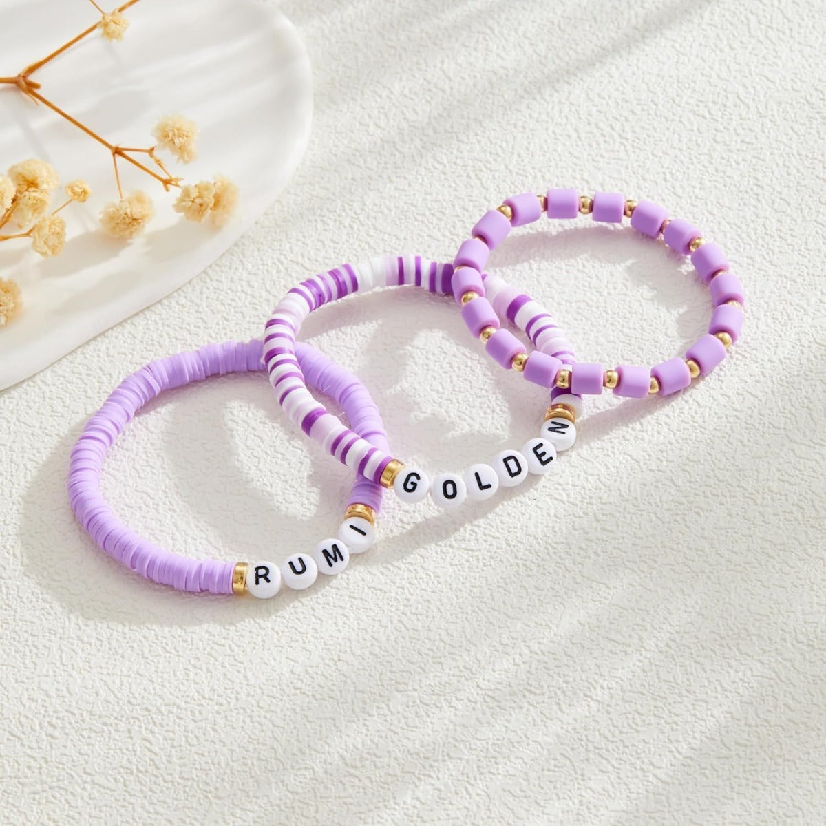 Wholesale polymer clay letter bracelet set ACCVIP