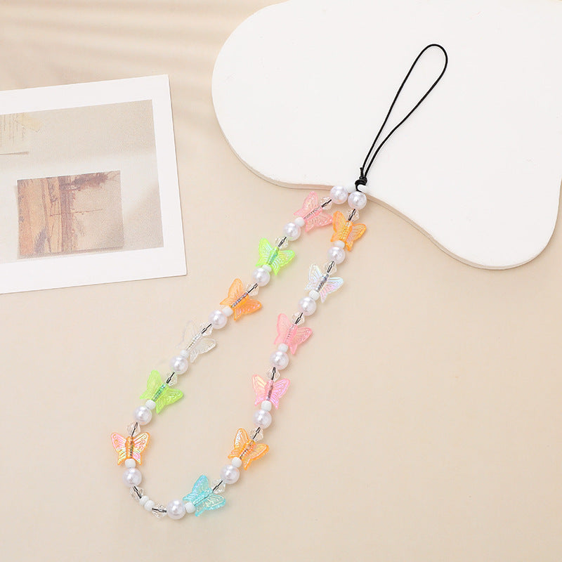 Wholesale  Colorful Bow Beaded  Chain  Jewelry Lanyard  Keychains