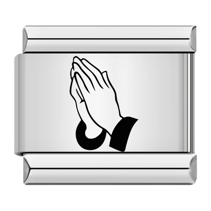 Wholesale Italian Charm Bracelet 9mm DIY  laser-engraved cross  Creative Stainless Steel Composable Bracelet