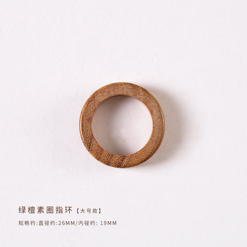 Wholesale Green Sandalwood Flat Plain Ring