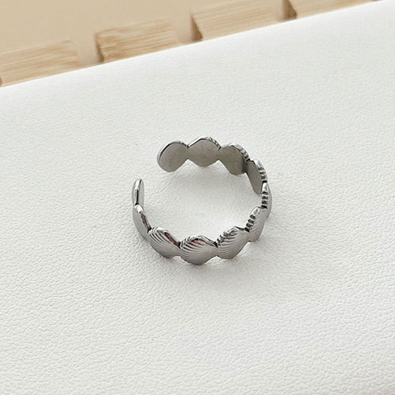 Wholesale  non-fading  stainless steel seaside shell  ring