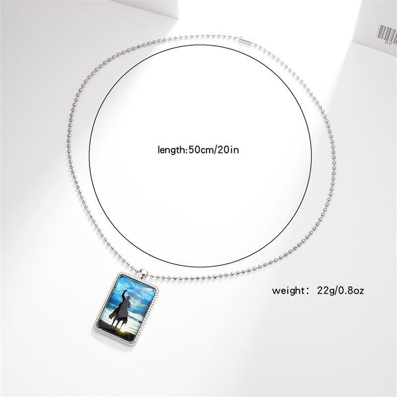 Wholesale Western Denim Keychain Bag Pendant European Style Trendy Personality Riding Metal Pendant Necklace Wholesale ACC-KC-HuiWen002