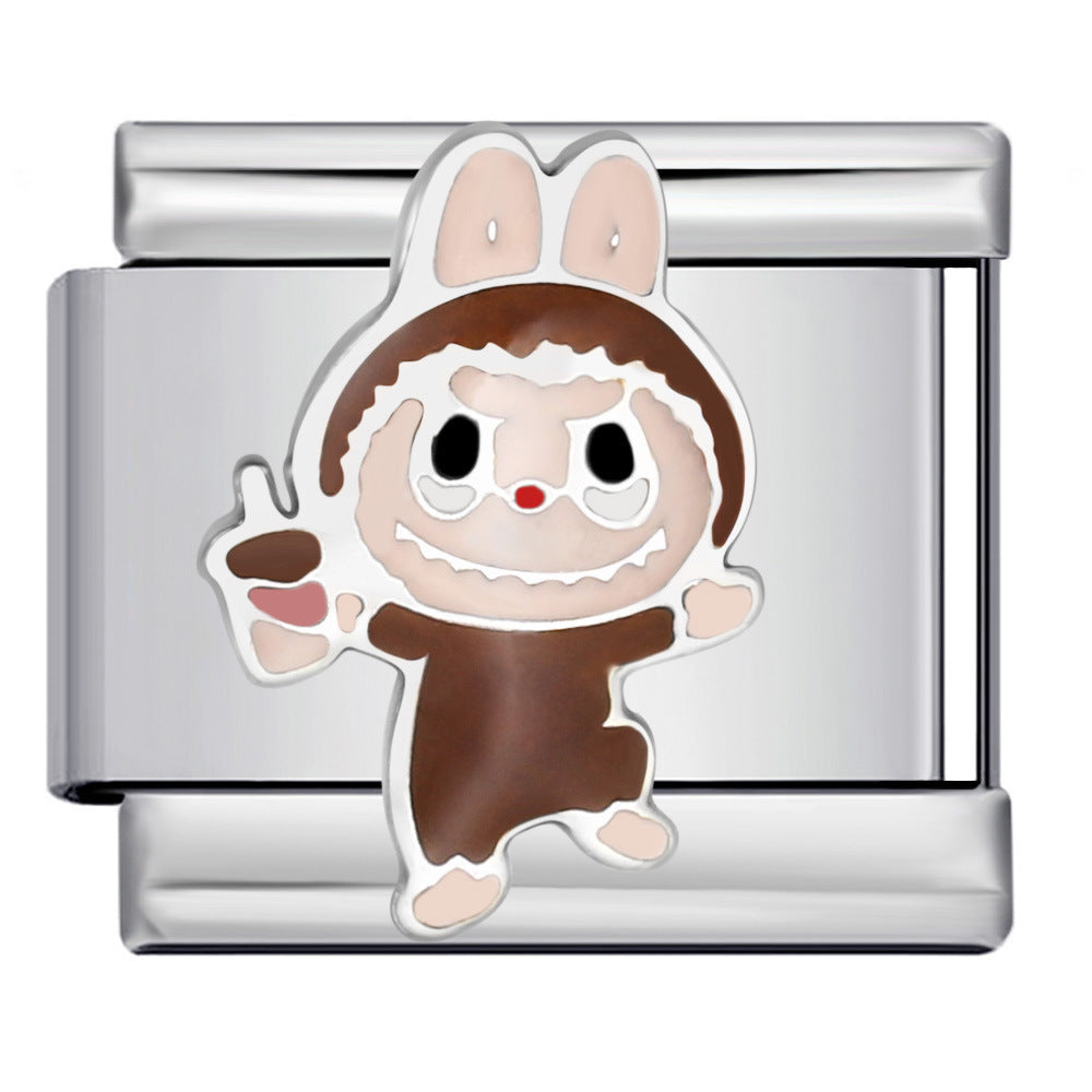 Pulsera de encanto italiano de 5 piezas al por mayor de 9 mm empalme de bricolaje lindo pulsera compuesta de acero inoxidable creativo