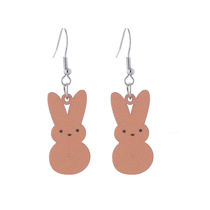 Wholesale Easter Bunny Wooden Earrings Necklaces