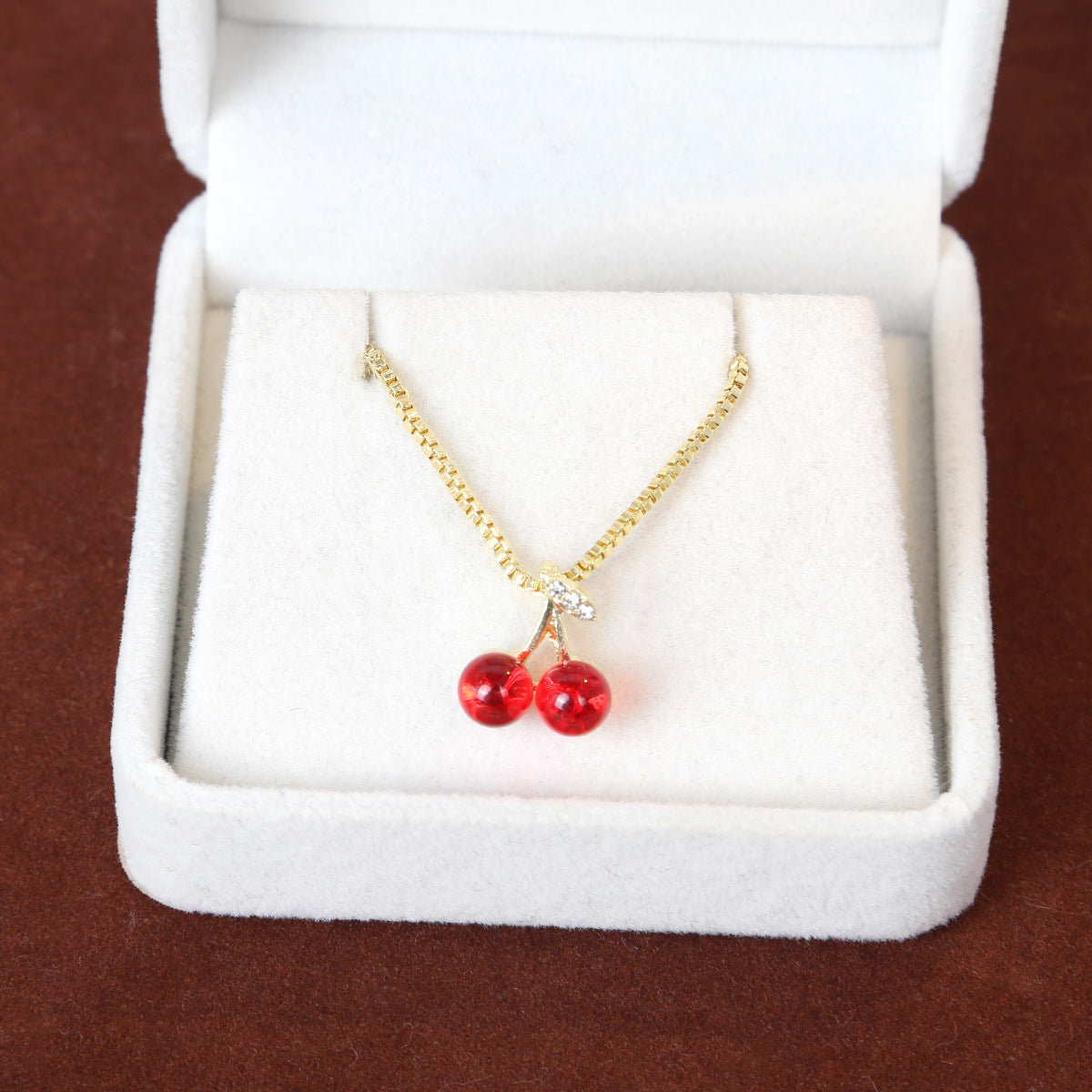 Wholesale Vintage Diamond Pomegranate Cherry Pendant Necklace Earrings Jewelry Set  ACC-NE-MDD003