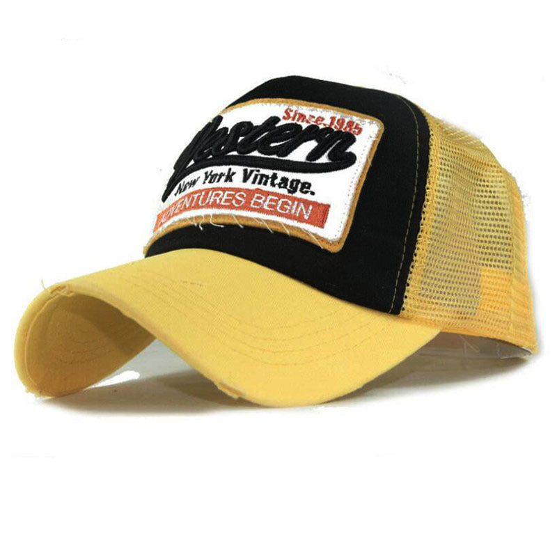 Wholesale Men S Western 3D Embroidered Cotton Mesh Baseball Cap Trendy Outdoor Style