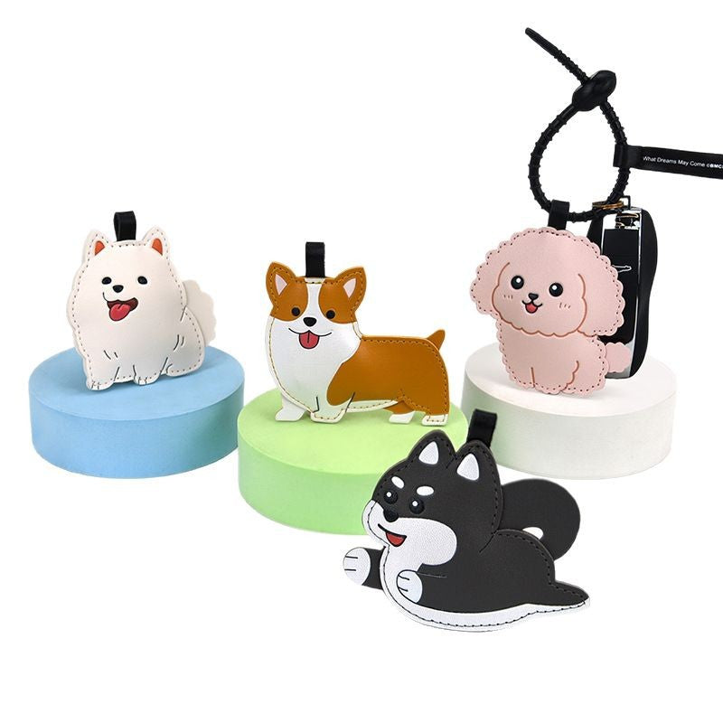 Wholesale Leather Squeaky Dog Keychain Car Hanging Charm Decorative Gift
