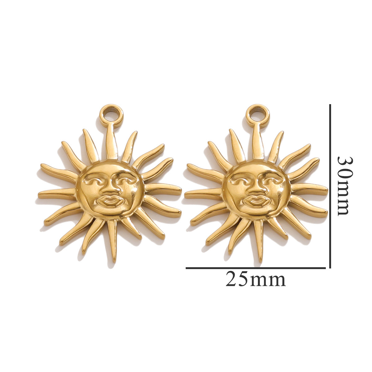 Wholesale 5pcs Stainless steel  retro three-dimensional sun love pendant