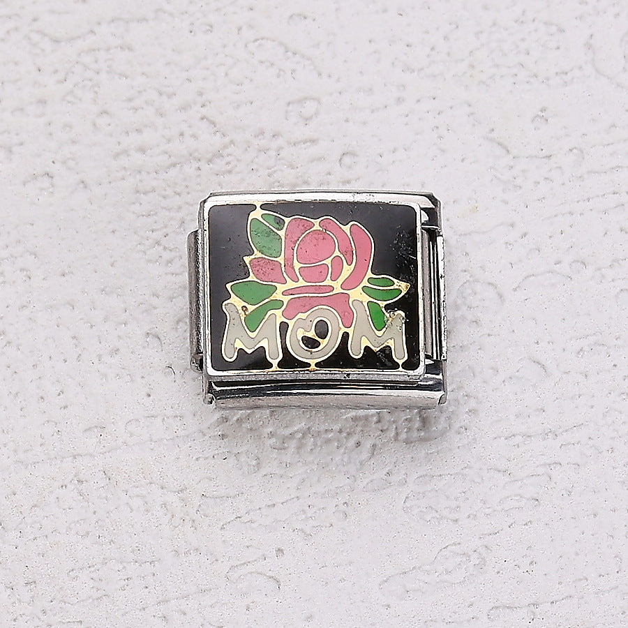 Wholesale 10pcs Italian Charm Bracelet 9mm DIY Splicing Cherry Paper Plane Stainless Steel Composable Bracelet