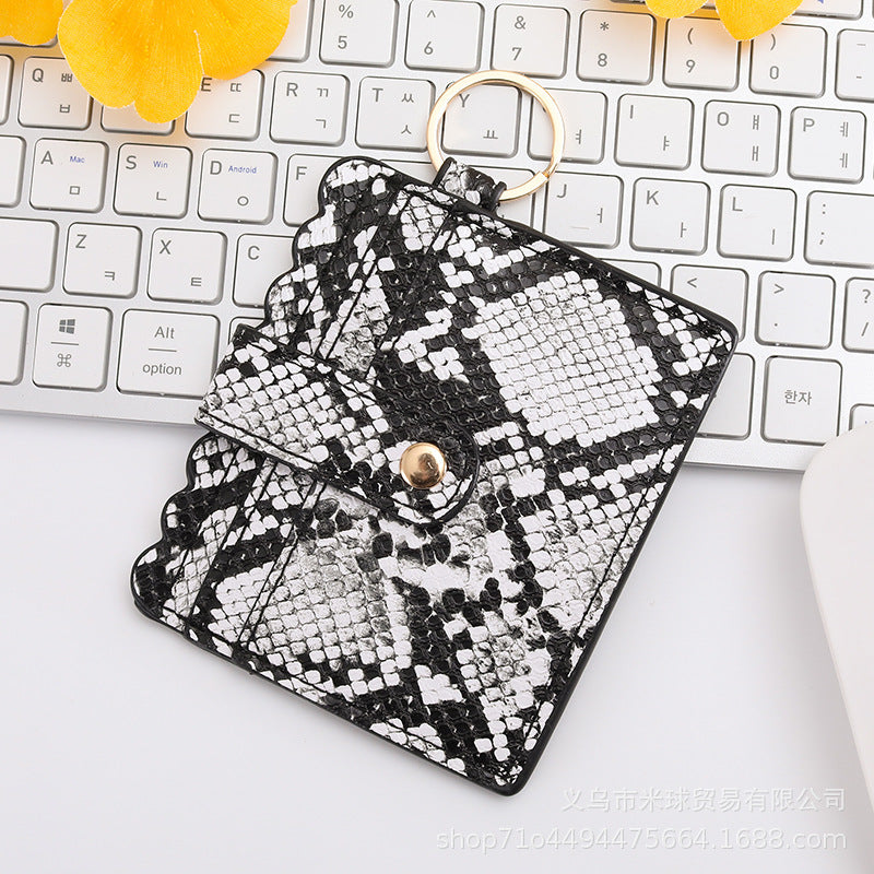 Wholesale Independence Day Cow Print Leopard Print PU Pickup Bag Keychain ACC-KC-MiQiu004