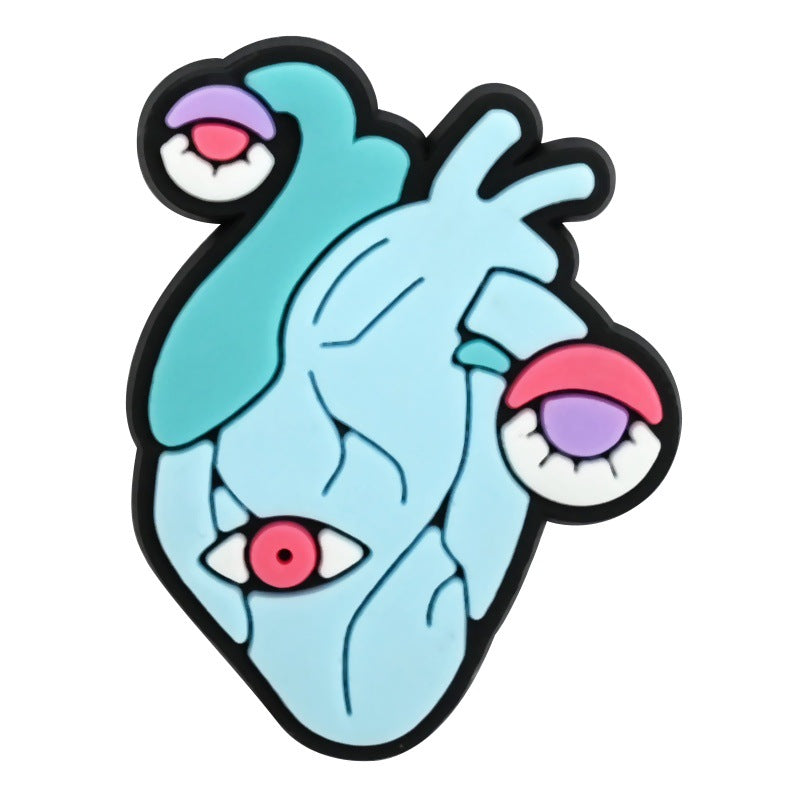 Decorazione casuale all'ingrosso della fibbia della scarpa di gomma morbida del PVC della serie della strega da 100 pezzi